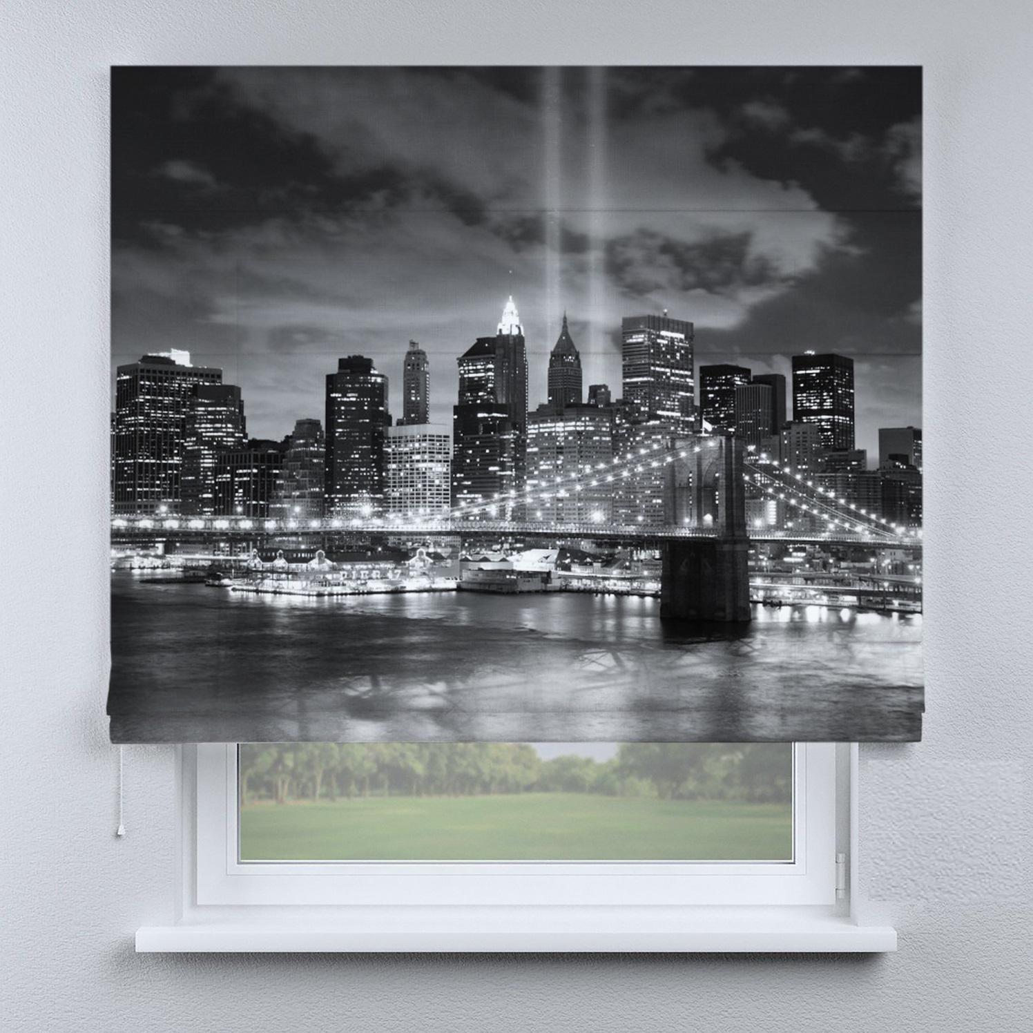 Римская штора Веревочный карниз Wenster ДВ 15-15-12 Город Black&White 225х170 см Черный (6162189)