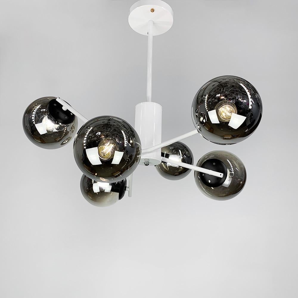 Люстра на 6 графітових плафонів Білий (2005/6 WT+BK)