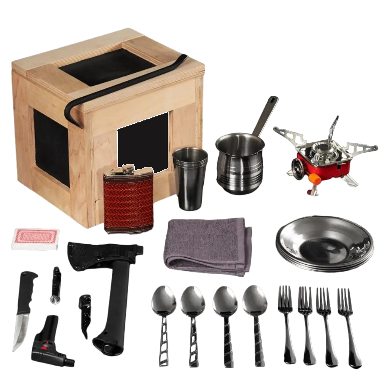 Подарочный набор для мужчины Турист с ломом в ящике