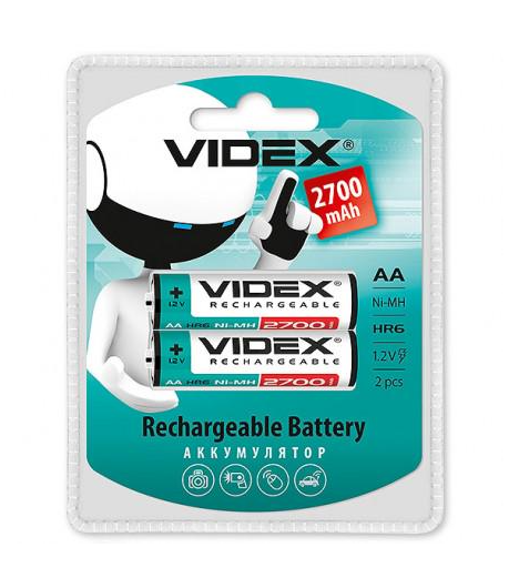 Акумулятор Videx HR6/AA 2700 mAh 2 шт. (18247518)