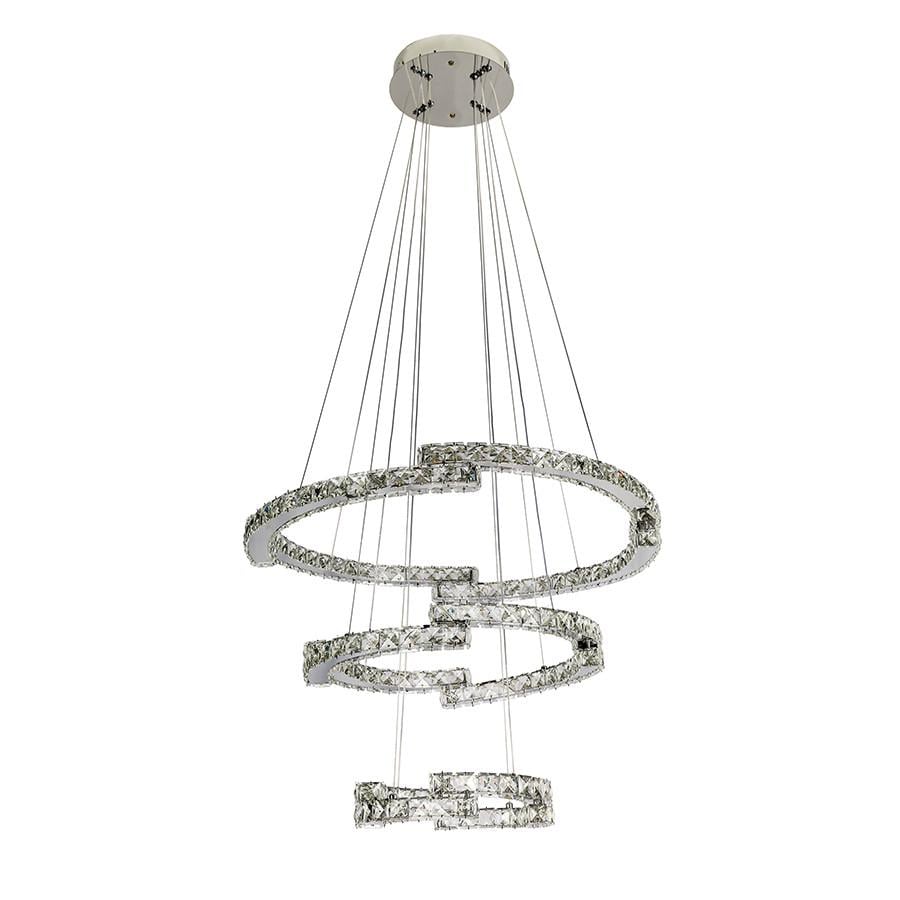 Люстра LED 802L8517 CH 82W с пультом на 3 плафона Хром