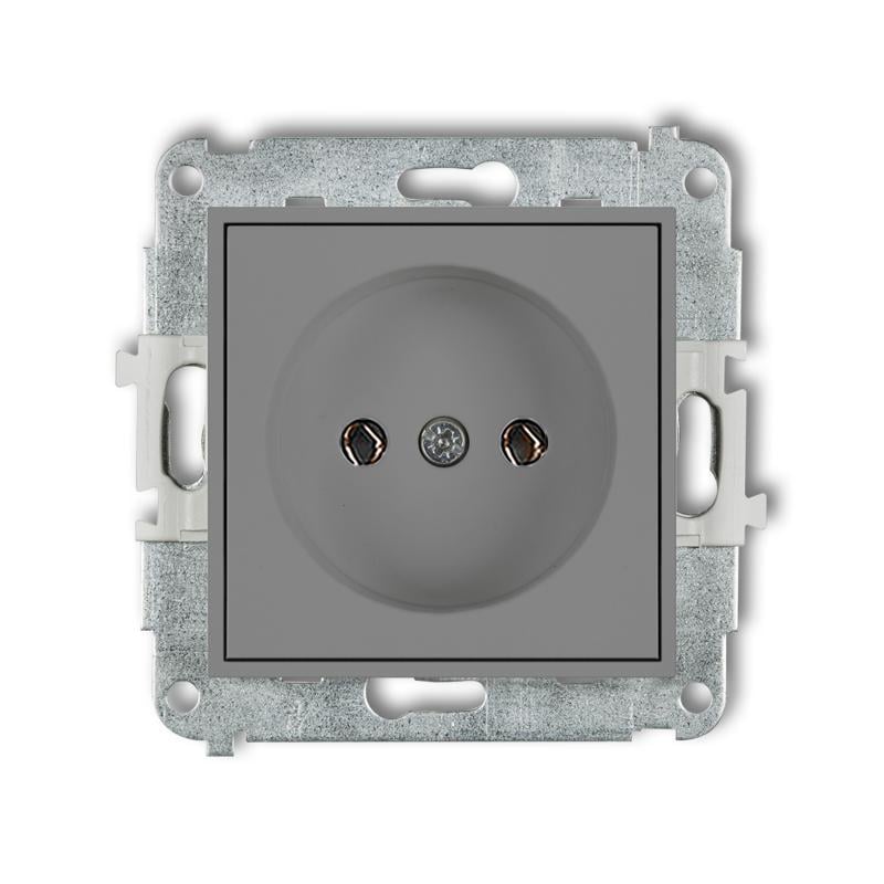 Розетка Karlik Mini без заземления Серый матовый (27MGP-1)