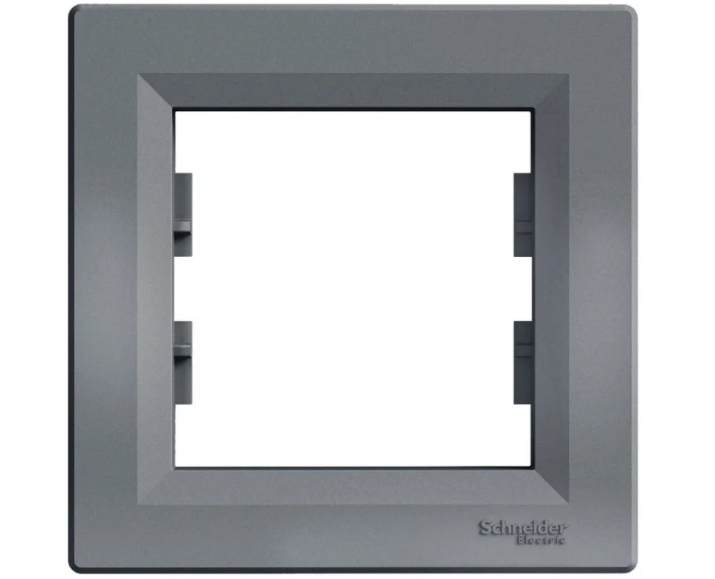 Рамка одинарная Schneider Asfora сталь (28425702) Рамка одинарная Schneider Asfora сталь (28425702)