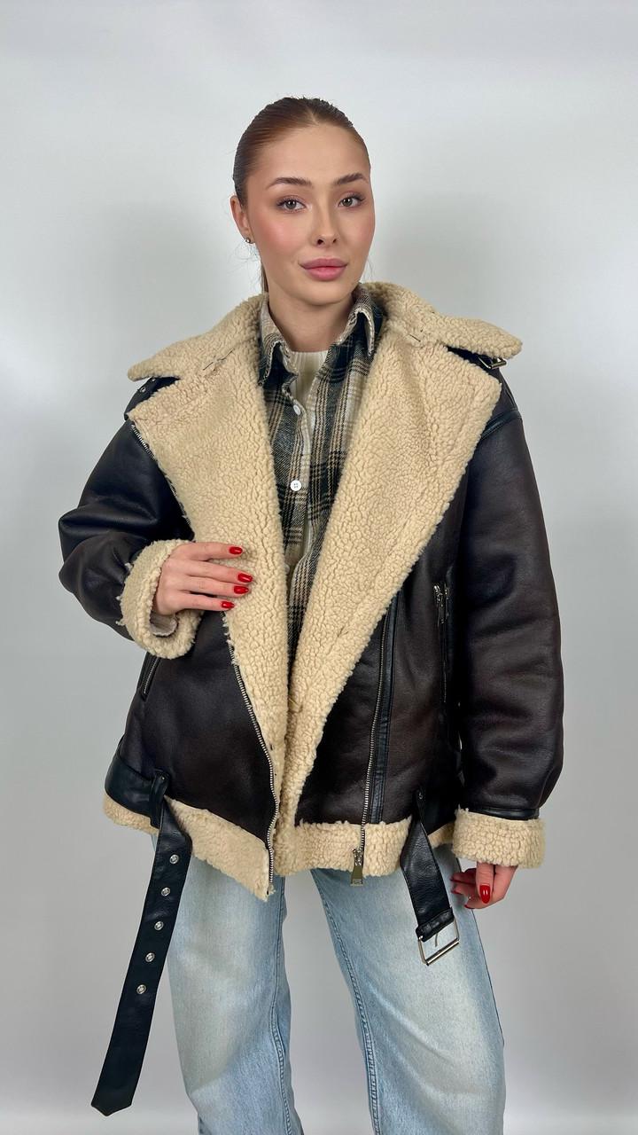 Дублянка жіноча Бренд #264-02 L Коричневий (23918493) - фото 4