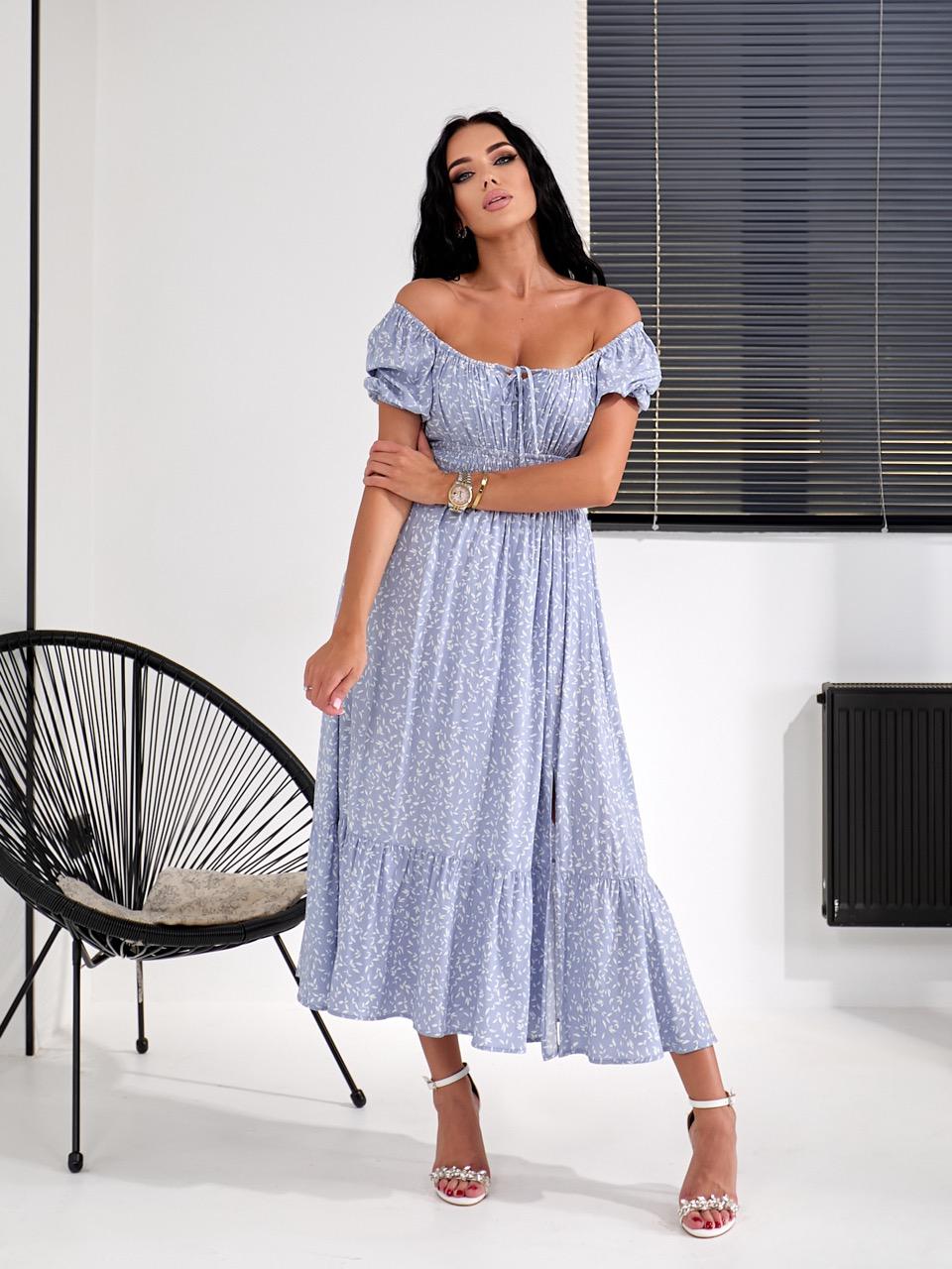 Платье женское летнее Sarko Ирисия штапель XS/S Иний на лаванде (0004) - фото 2 Платье женское летнее Sarko Ирисия штапель XS/S Иний на лаванде (0004) - фото 2