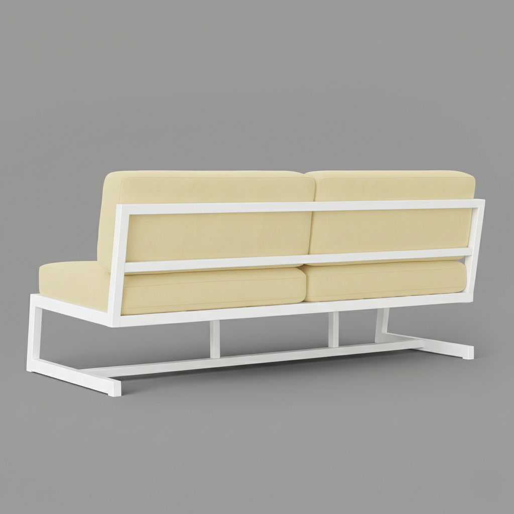 Диван металевий AVVS tech Атлас вуличний лофт рогожка 126 см Бежевий/Білий (30222917) - фото 3