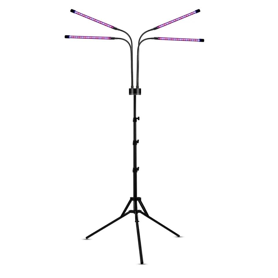 Фитолампа светодиодная Мezher для выращивания растений со штативом 4 головы