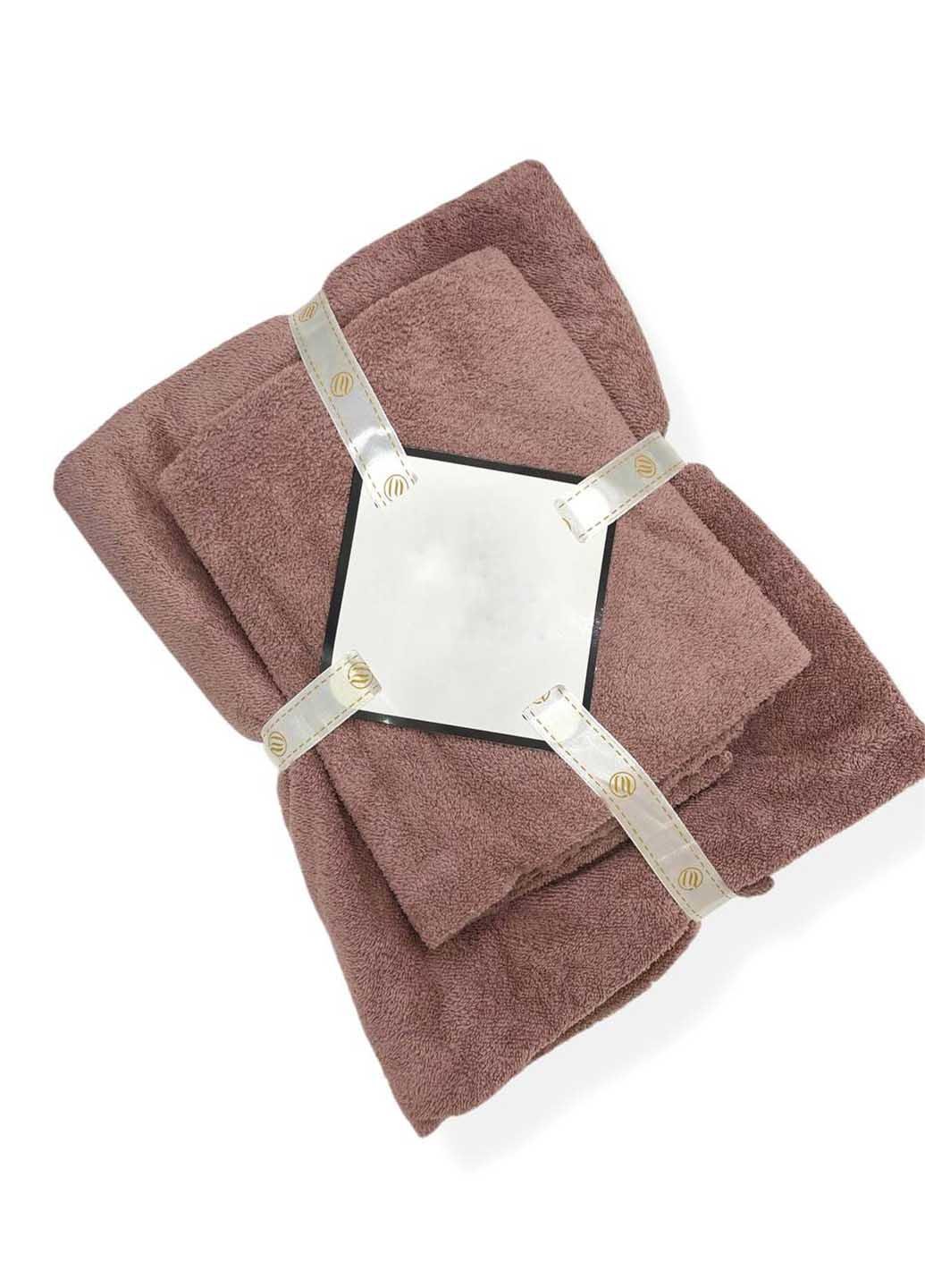 Комплект однотонных полотенец микрофибра 2 шт. (21-9) - фото 1