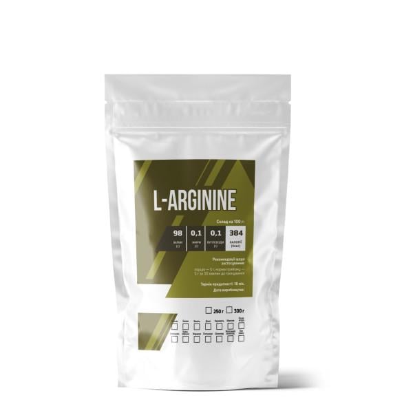 Аминокислота L-Arginine Без вкуса для спортивных тренировок на 50 порций 250 г (21-125-arg-bs250)