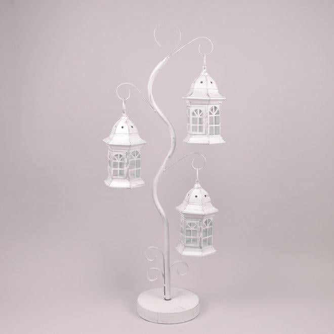 Свічник-ліхтар Flora металевий 90 см Білий (39532) - фото 1