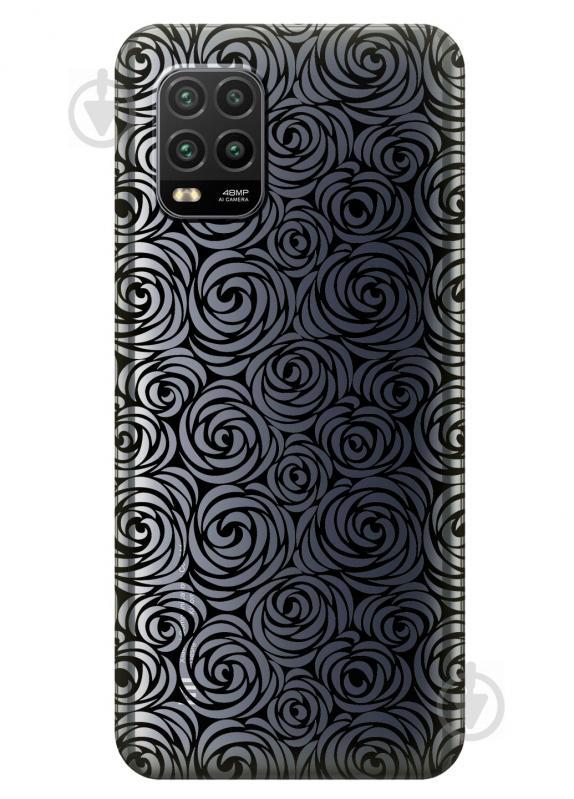 Силиконовый чехол iSwag для Xiaomi Mi 10 Lite Черные узоры (KS2248)