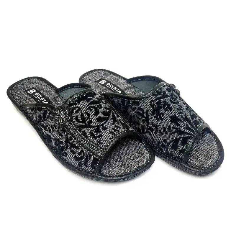 Тапочки домашние БЕЛСТА женские принт 25,5-26 см р. 40 Черно-серый (166-4040)