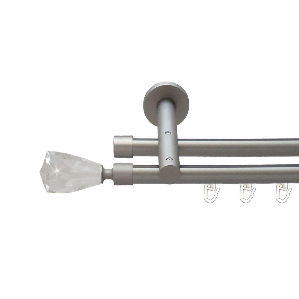 Карниз для штор Orvit Лучетта двухрядный профильный 19\19 мм 160 см Сатин (6300842)