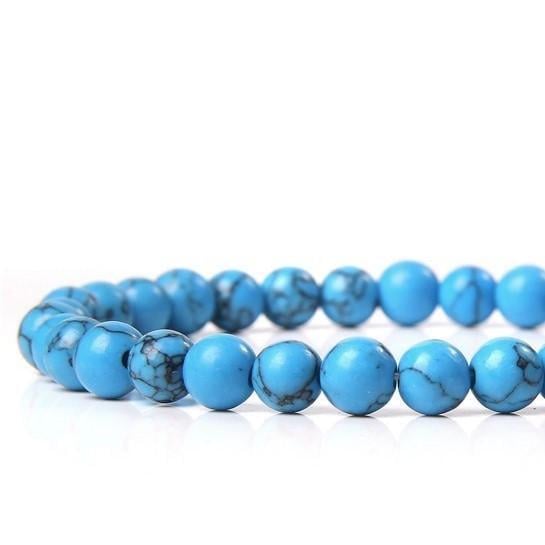 Намисто з каменю Бірюза блакитна 8 мм 45 см 1 шт. (НК0008о21)