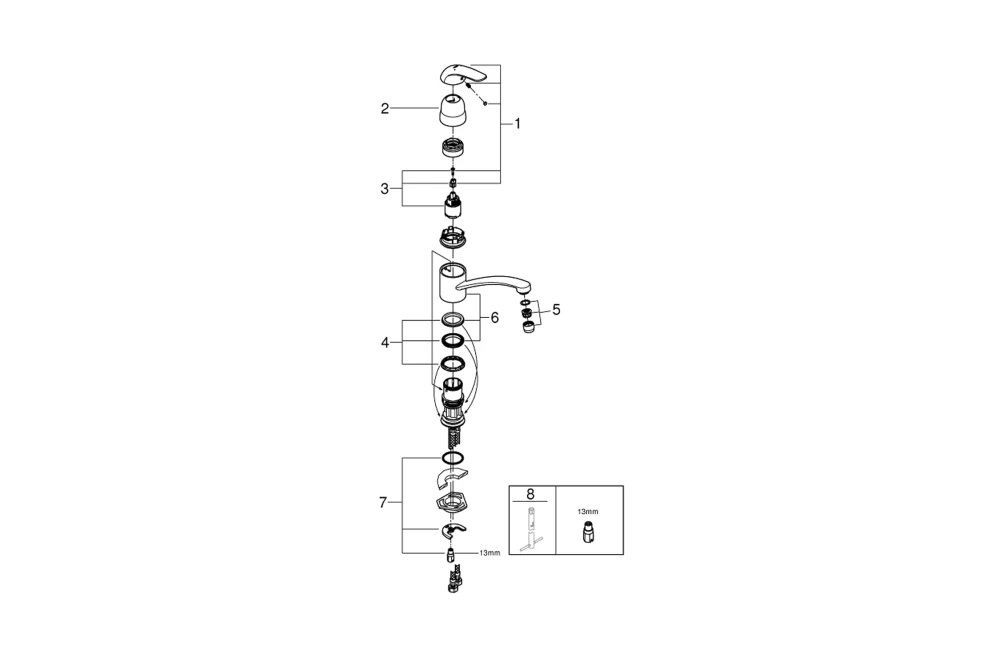 Змішувач для кухні Grohe Euroeco 32750000 (374014) - фото 3