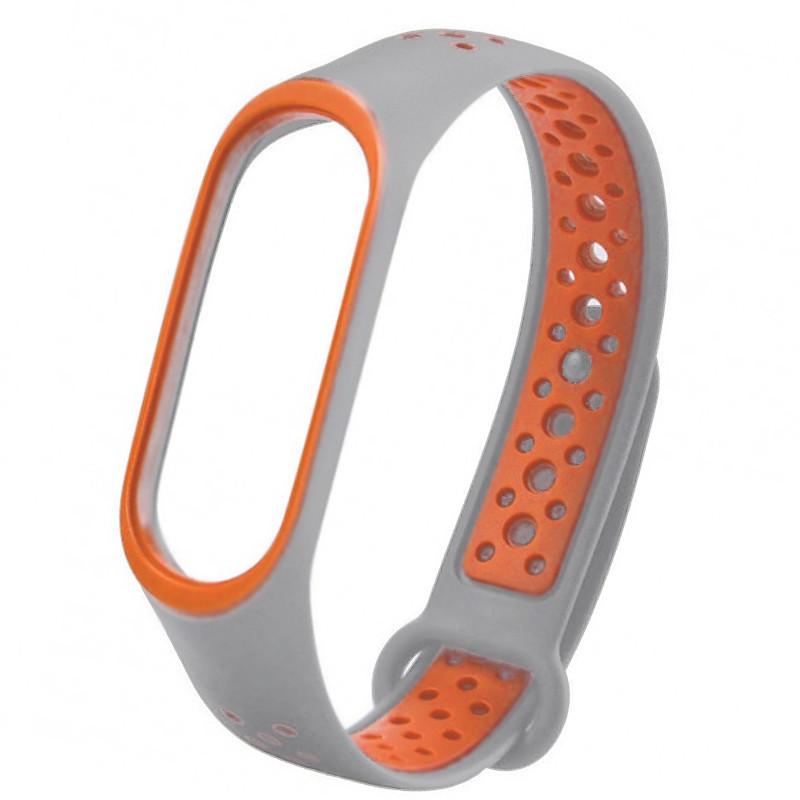 Ремешок для фитнес браслета Mi Band 5/6 Sport Band Nike Gray/Orange (29caa1-3074)
