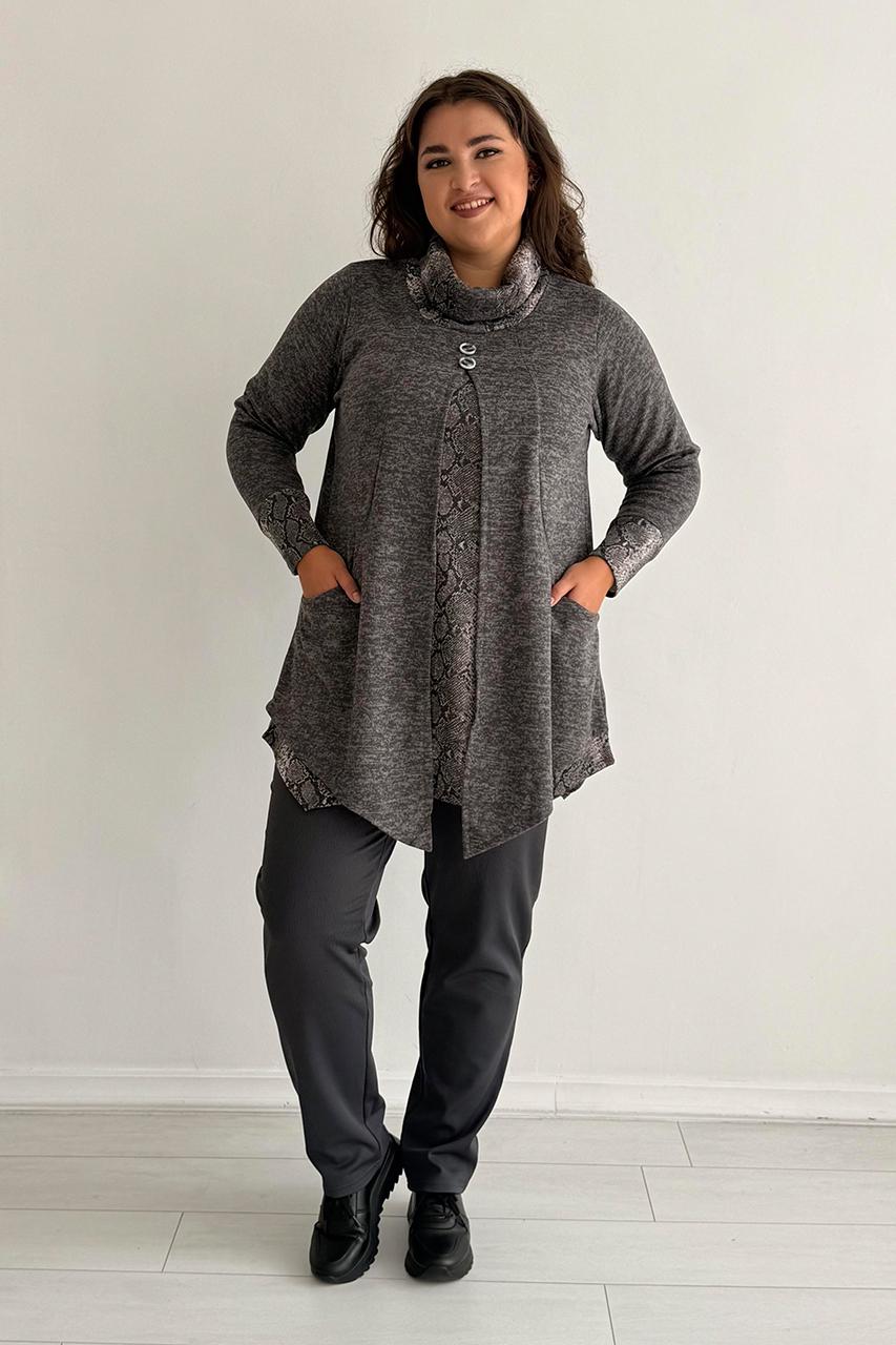 Туніка жіноча PANNI Дана р. 56-58 Сірий (Р2508252268) - фото 4 Туніка жіноча PANNI Дана р. 56-58 Сірий (Р2508252268) - фото 4