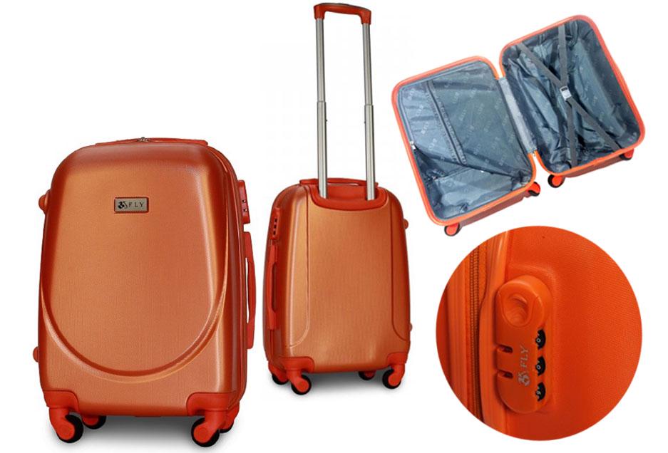 Валіза пластикова Fly 310 S на 4 колесах Помаранчевий (CEKRBFL310SM4ORA) - фото 6 Валіза пластикова Fly 310 S на 4 колесах Помаранчевий (CEKRBFL310SM4ORA) - фото 6