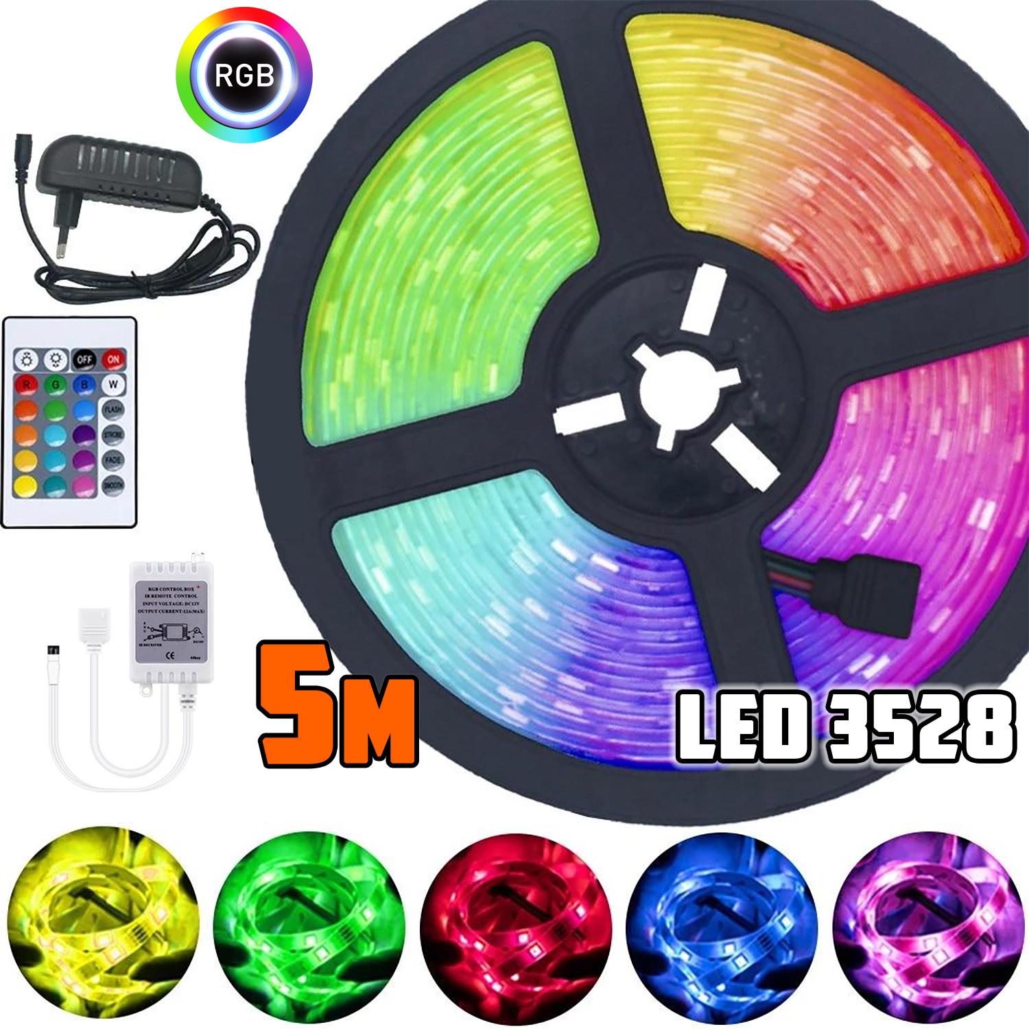 Лента светодиодная с контроллером Light-in 3528 на 300 LED с пультом и блоком питания 5 м RGB (e8e38df8) - фото 3