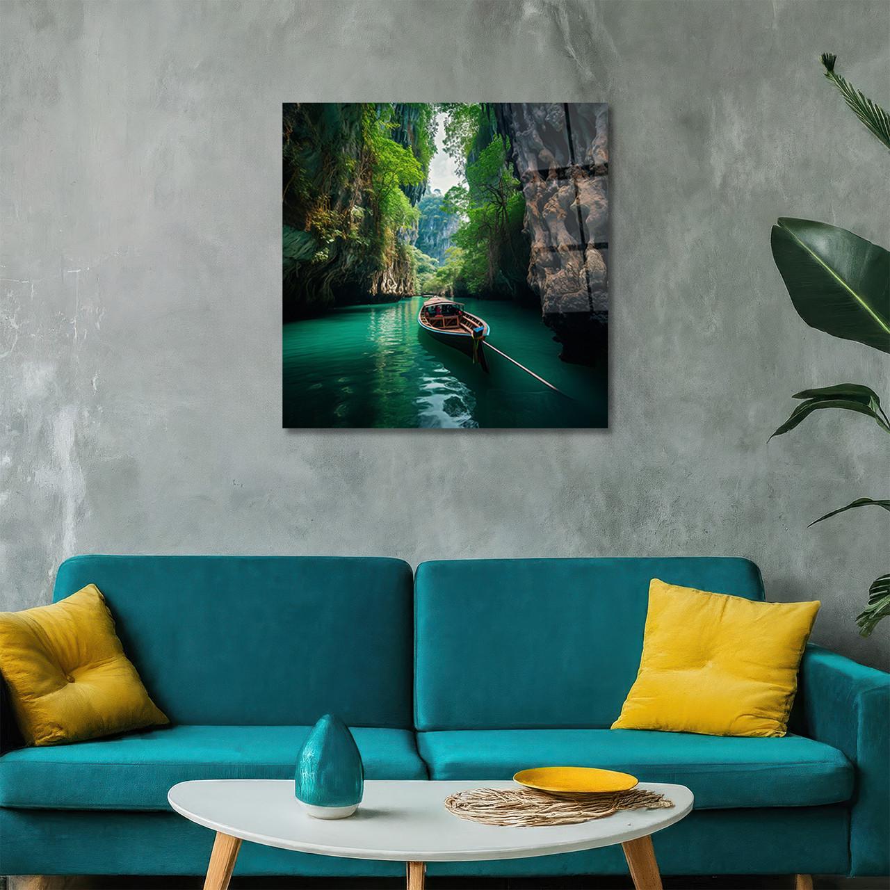 Картина на стекле NovellaPrint Река в джунглях 70х70 см (575.2) - фото 6