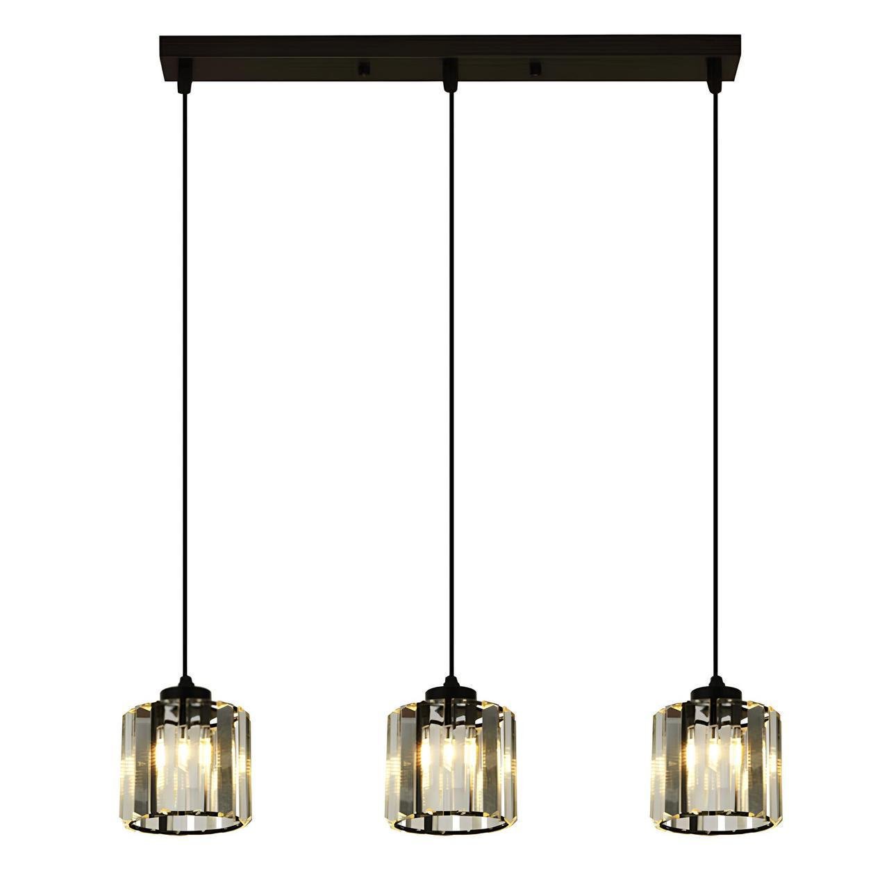 Люстра Sirius на три стеклянных плафона под лампу Е27 Черный (GLD-20996-3-120*120)