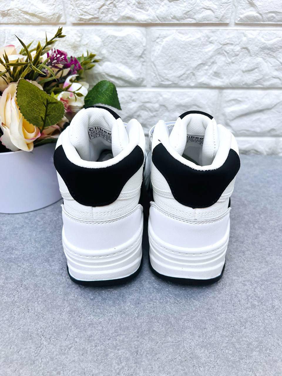 Кросівки-хайтопи для хлопчика Clibee 1846 р. 36 23 см Біло-Чорний (1846-2) - фото 3 Кросівки-хайтопи для хлопчика Clibee 1846 р. 36 23 см Біло-Чорний (1846-2) - фото 3