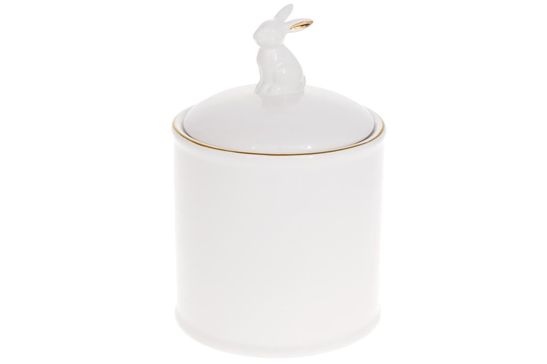 Банка керамическая BonaDi Bunny 18,5 см Белый с золотом (795-211)