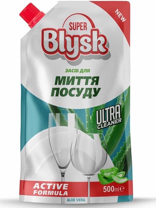 Средство для мытья посуды SUPER Blysk Aloe Vera дой-пак 500 мл (18268) - фото 1