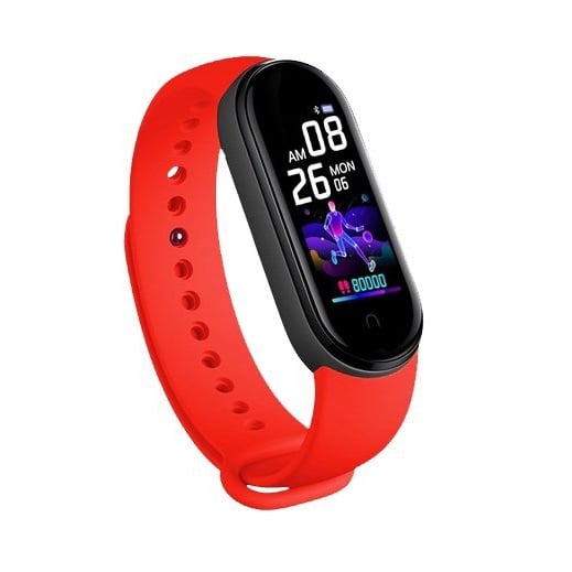 Смарт-часы M5 Smart Bracelet Bluetooth 90 mAh Red (tf4608) - фото 4