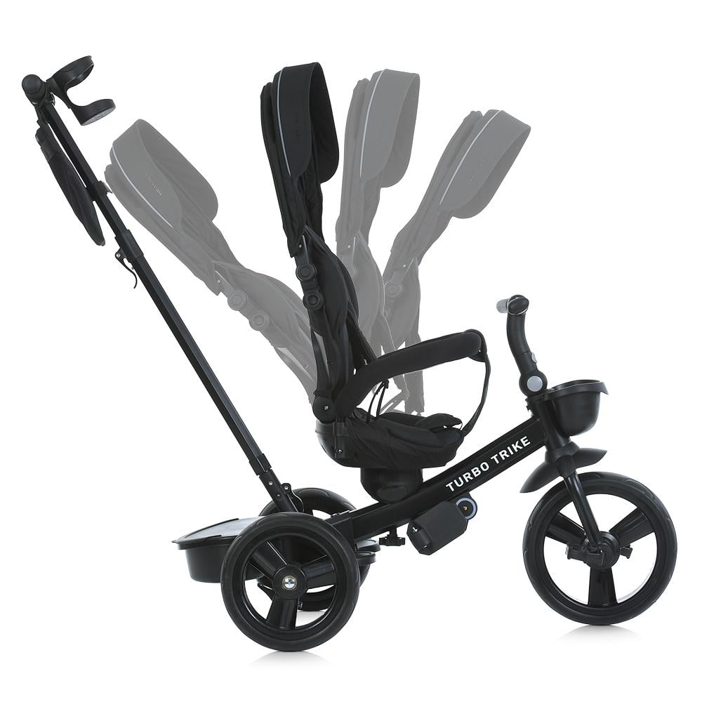 Велосипед триколісний Turbo Trike MT 1001-1 з батьківською ручкою і поворотним сидінням Чорний - фото 15