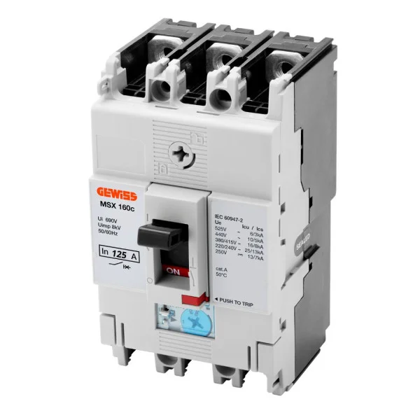 Автоматический выключатель GEWISS MSX 160C 3P 125А 16кА (GWD9006)