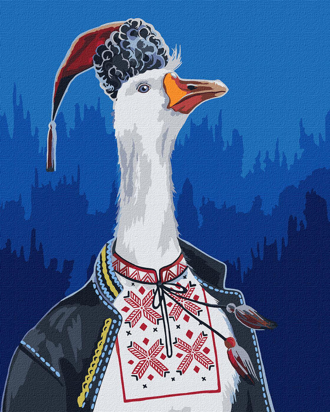 Картина по номерам Идейка Гусь в вышиванке 40x50 см (KH4355)