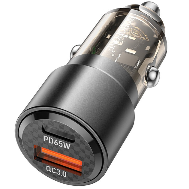 Зарядное устройство автомобильное Borofone BZ20A Smart 83W dual port PD65W+QC18W (3124)