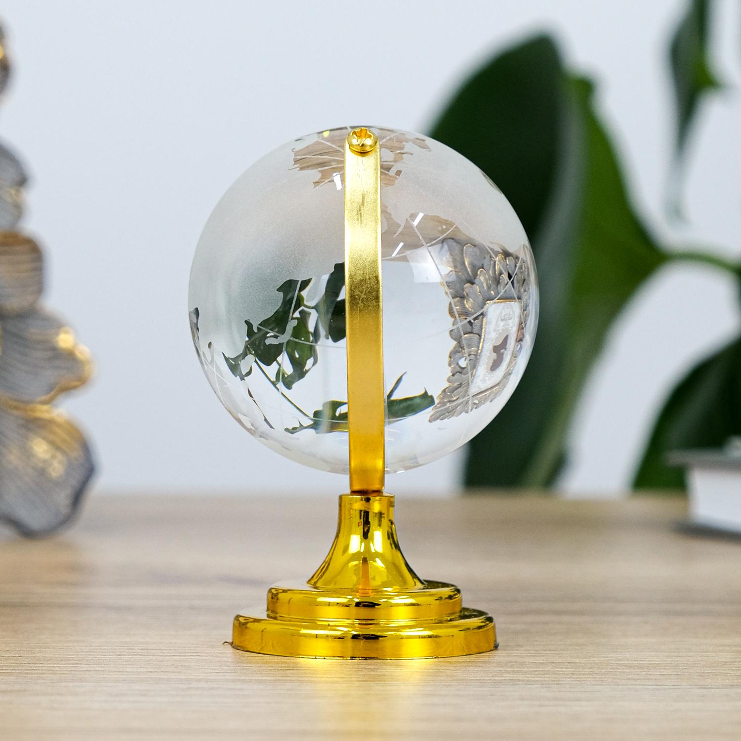 Глобус кришталевий на пластиковій підставці 9,5х6,5 см Золотий (MH-SJ045-1-6D) - фото 3 Глобус кришталевий на пластиковій підставці 9,5х6,5 см Золотий (MH-SJ045-1-6D) - фото 3
