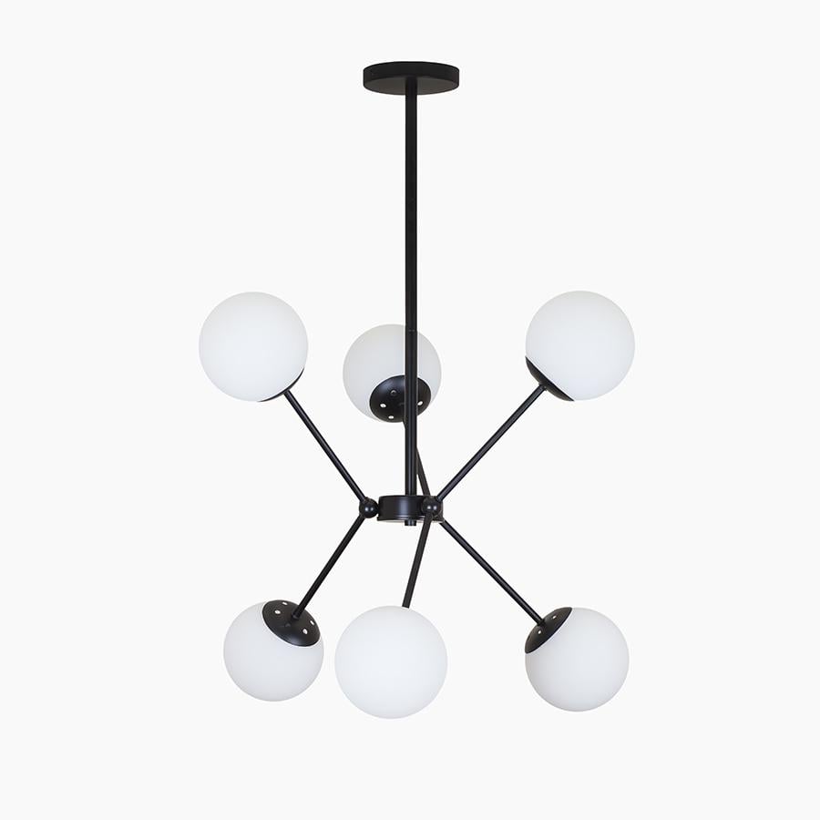 Люстра потолочная молекула Levistella 7529810-6 BK/WH Черный/Белый