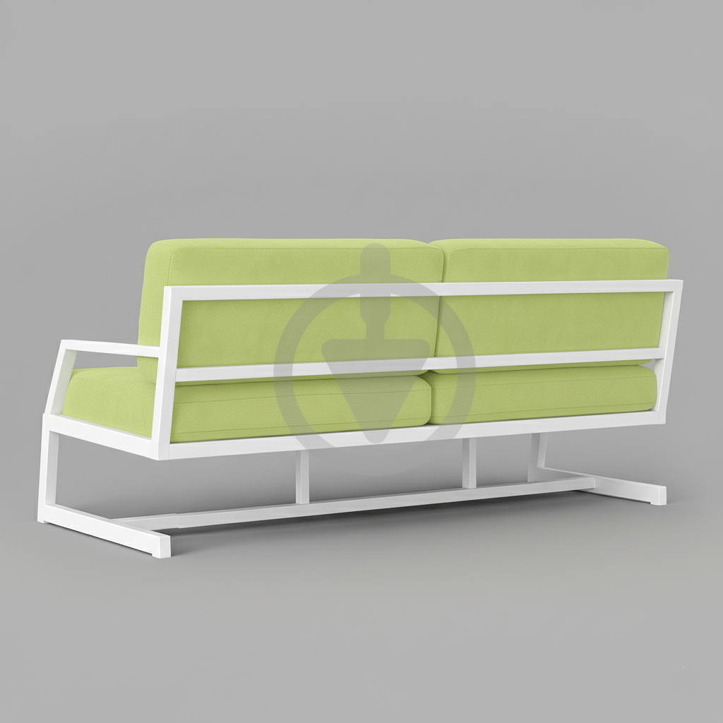 Диван металевий AVVS tech Атлас вуличний лофт рогожка з підлокотниками 156 см Салатовий/Білий (30222804) - фото 3