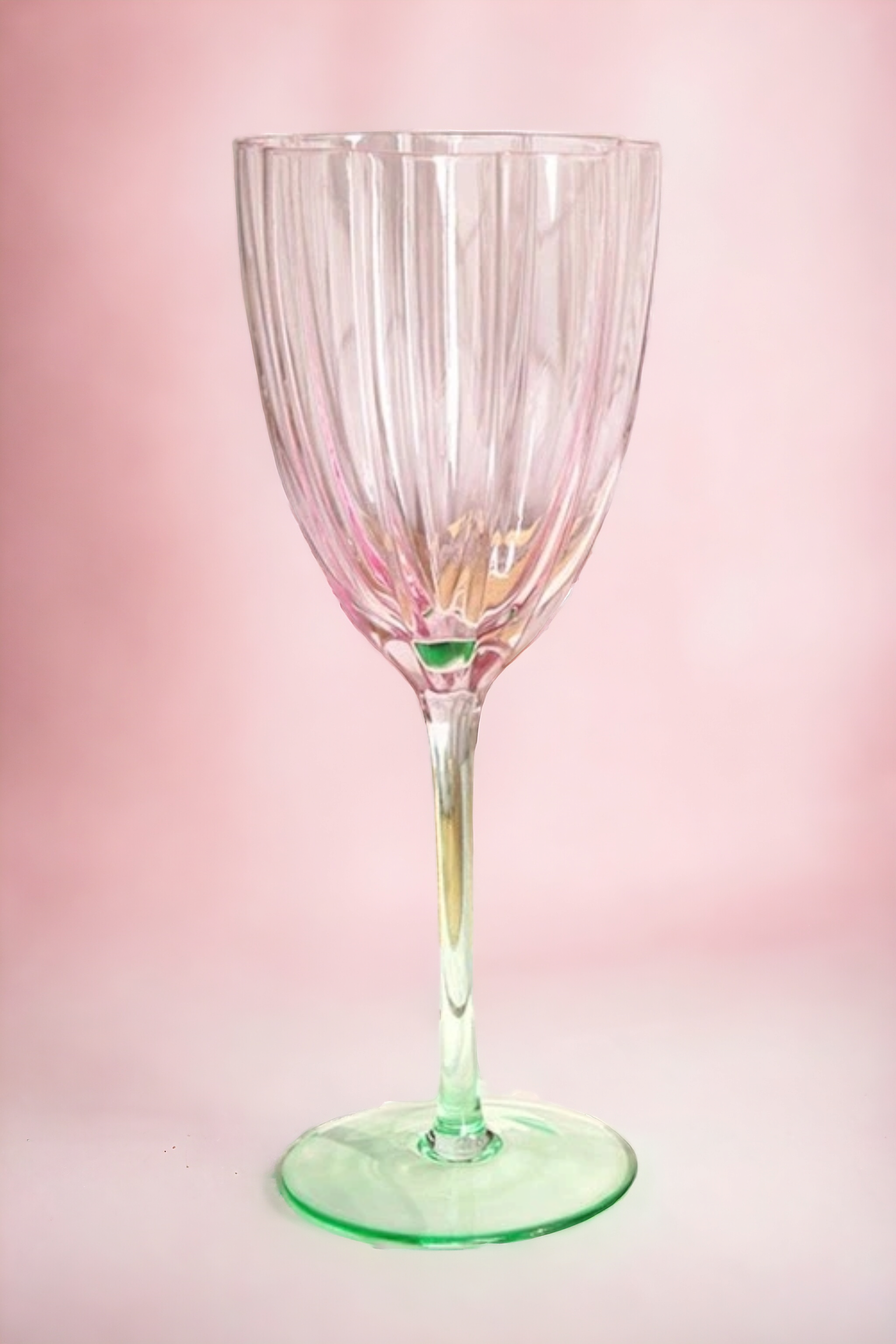 Келих у формі квітки Glassware кришталевий Рожевий із зеленим (slyg-2) - фото 1 Келих у формі квітки Glassware кришталевий Рожевий із зеленим (slyg-2) - фото 1