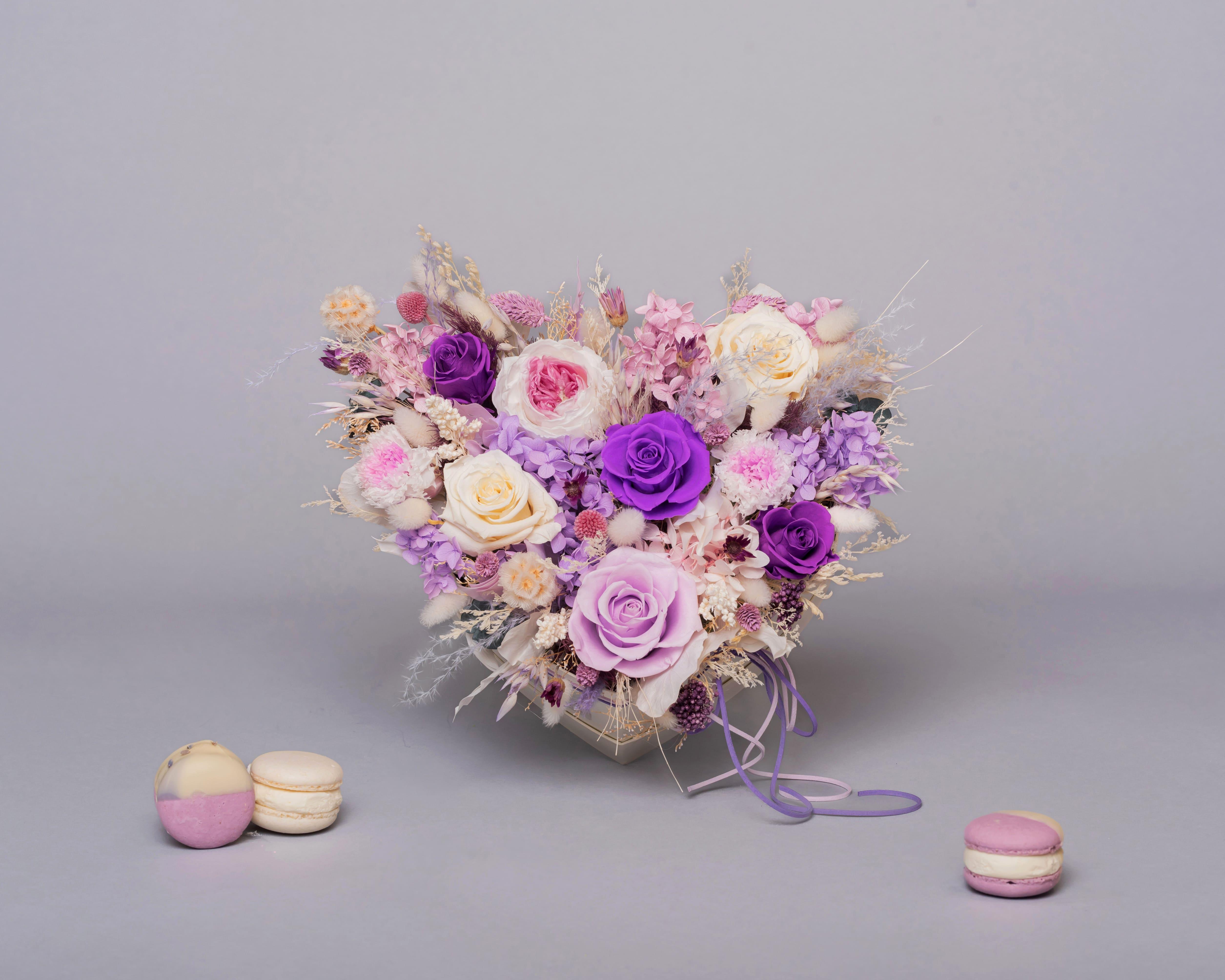 Букет Лавандові мрії у коробці-серце (1880222122)