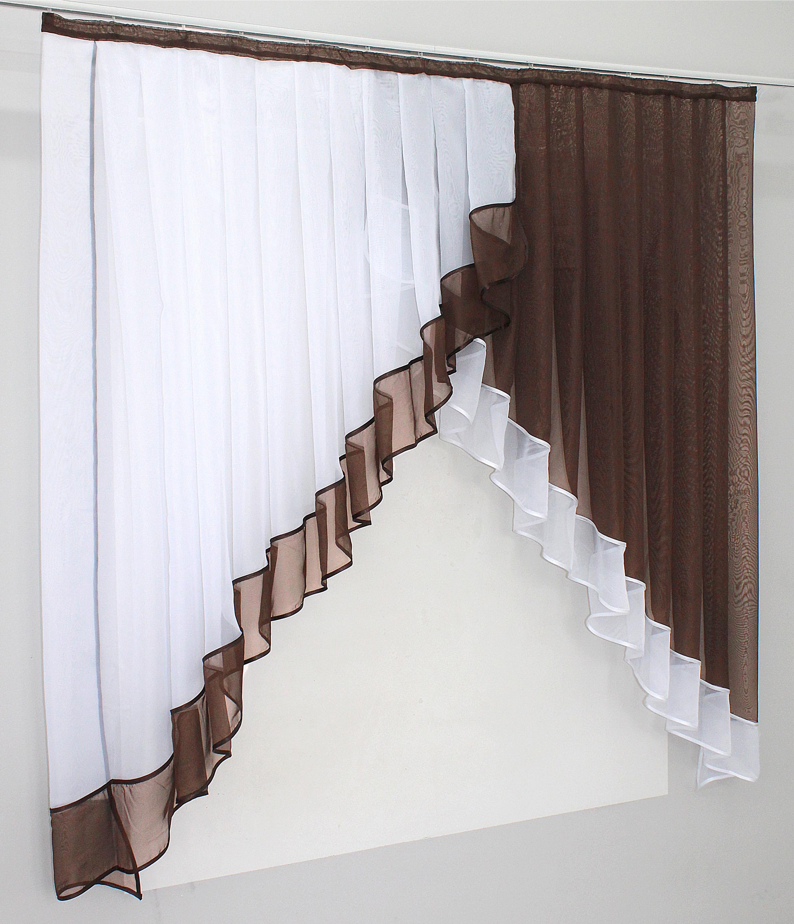 Фіранка кухонна VR-Textil № 023к 150х150 см Білий/Венге (50-522) - фото 2 Фіранка кухонна VR-Textil № 023к 150х150 см Білий/Венге (50-522) - фото 2