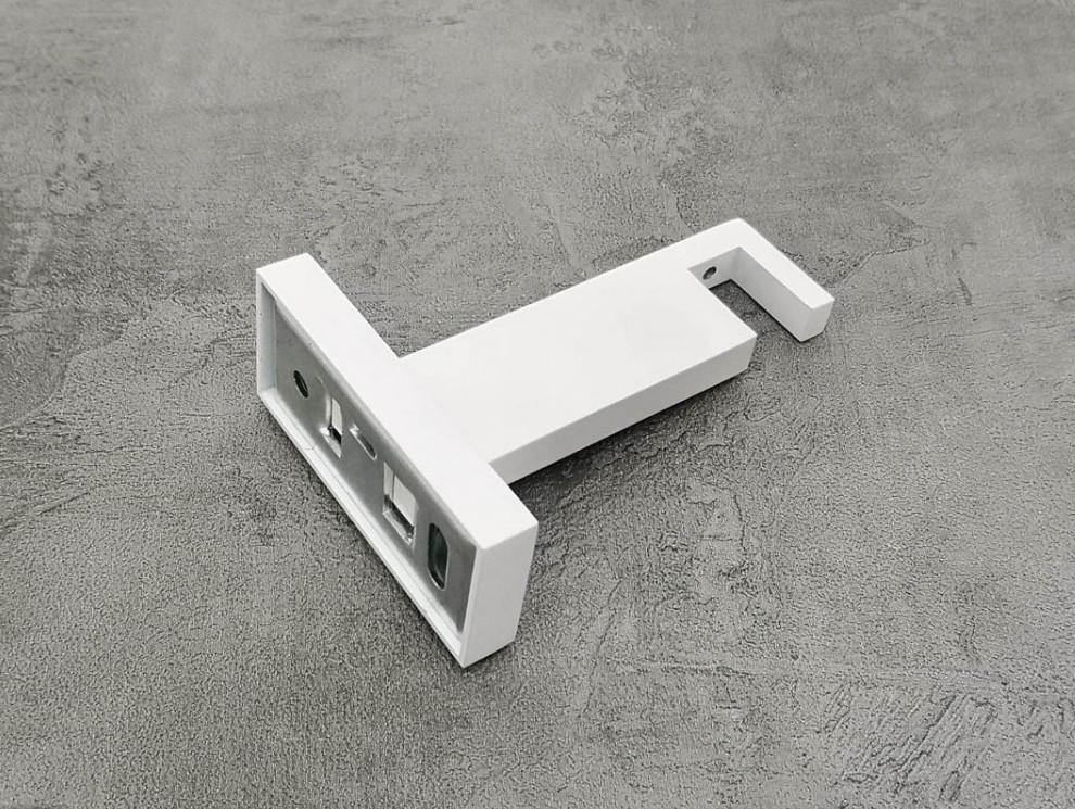 Кронштейн Quadrum Скарлайн одинарный короткий 9 см Белый глянец - фото 1