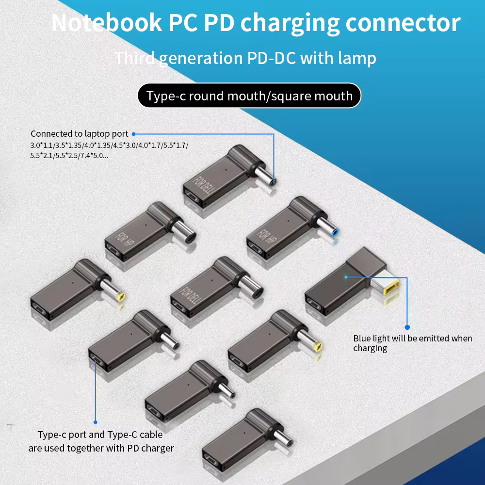 Перехідник для заряджання ноутбука Tishric PD100W DC Type-C to DC 4,0x1,35 мм (2000223) - фото 9