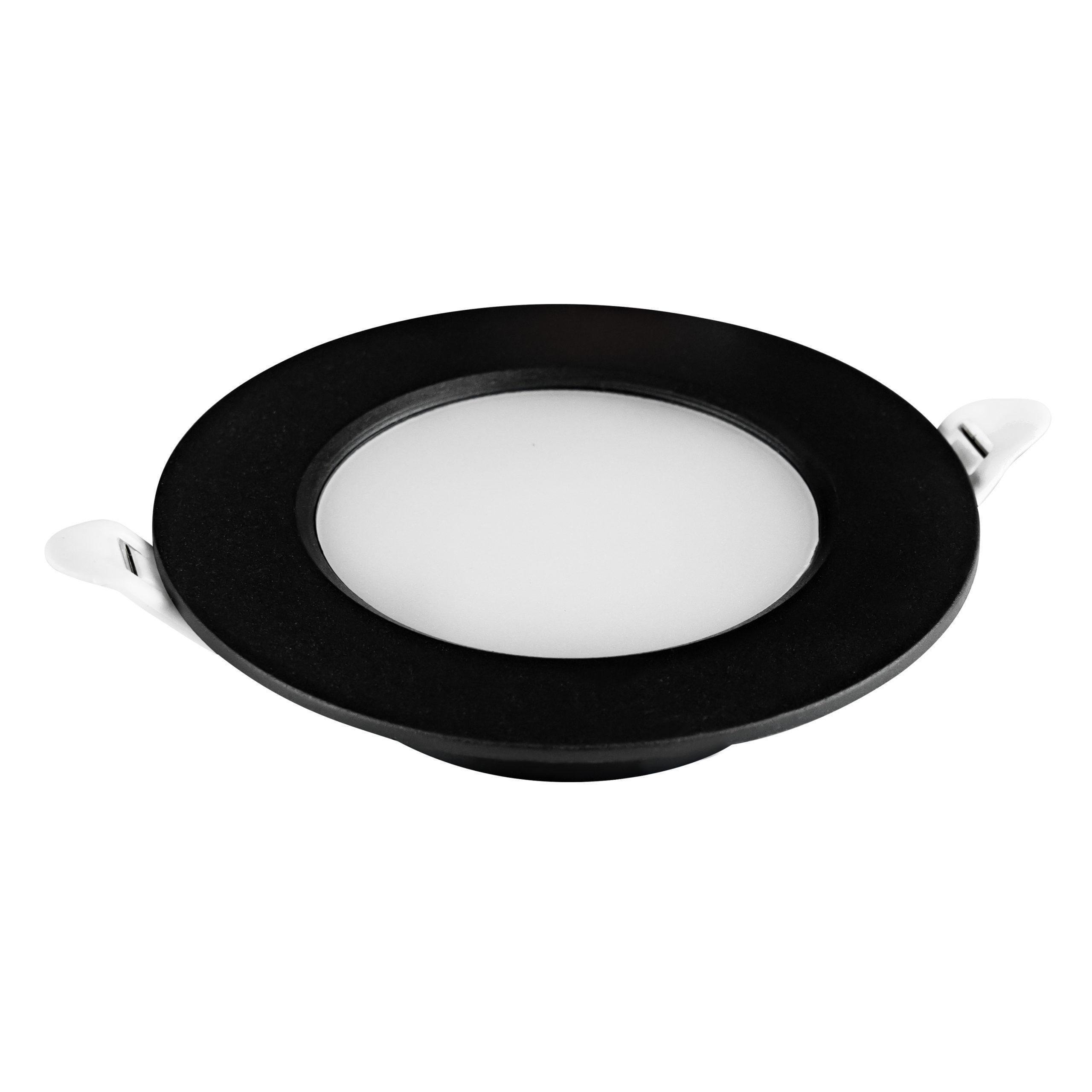LED-свiтильник вбудований AURA-3 3W 6400K Чорний (016-068-0003-040)