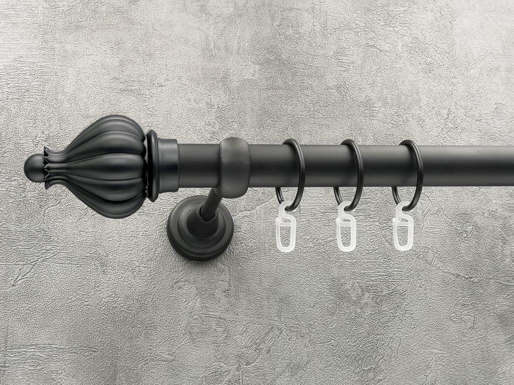 Карниз Quadrum Таджа гладкая штанга одинарный открытый 25 мм 240 см Черный