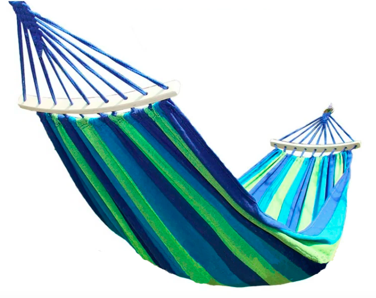 Гамак підвісний з перекладиною 80x200 см Синій (6019B)