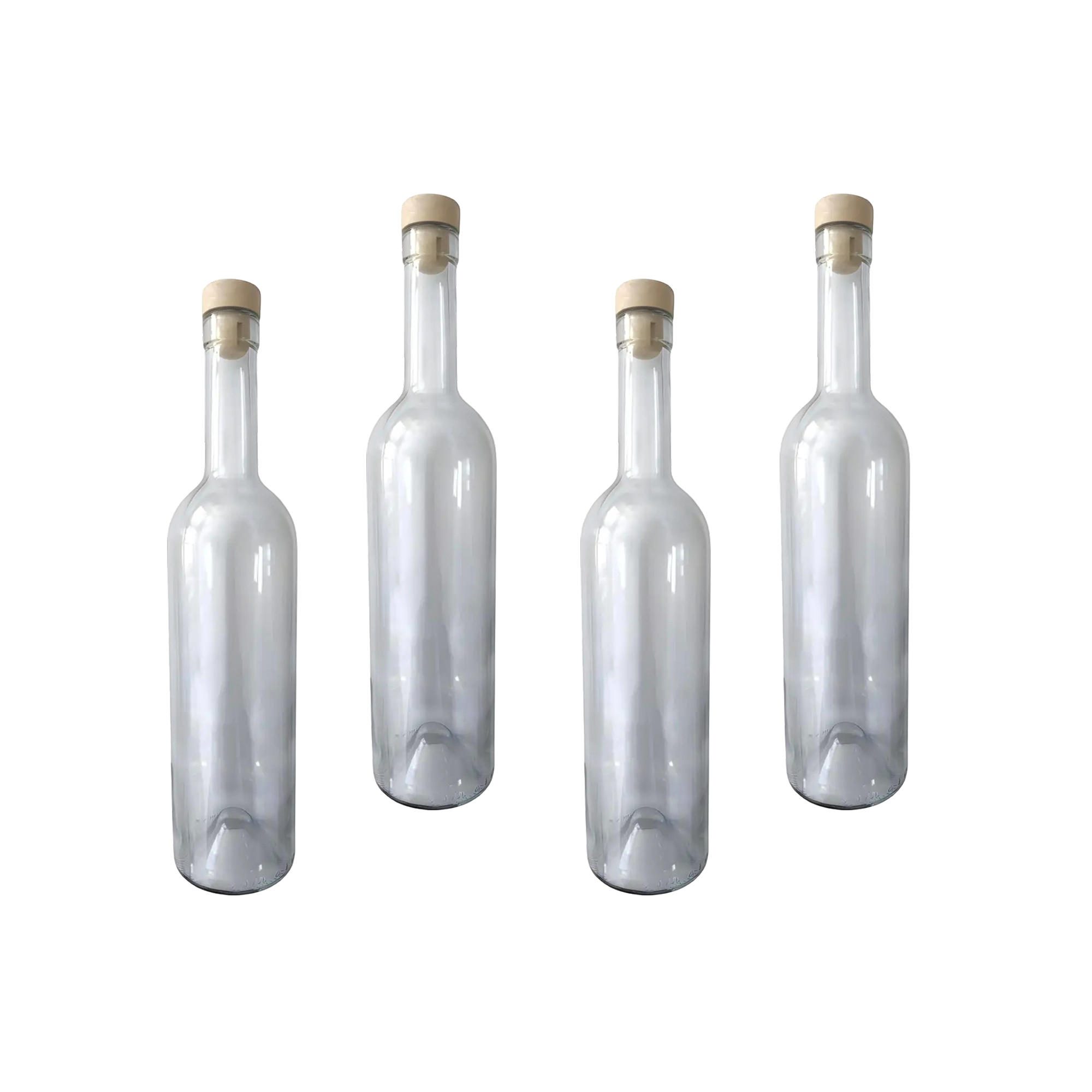 Винна пляшка з пробкою 0,75 л 4 шт. Прозорий (24582093)