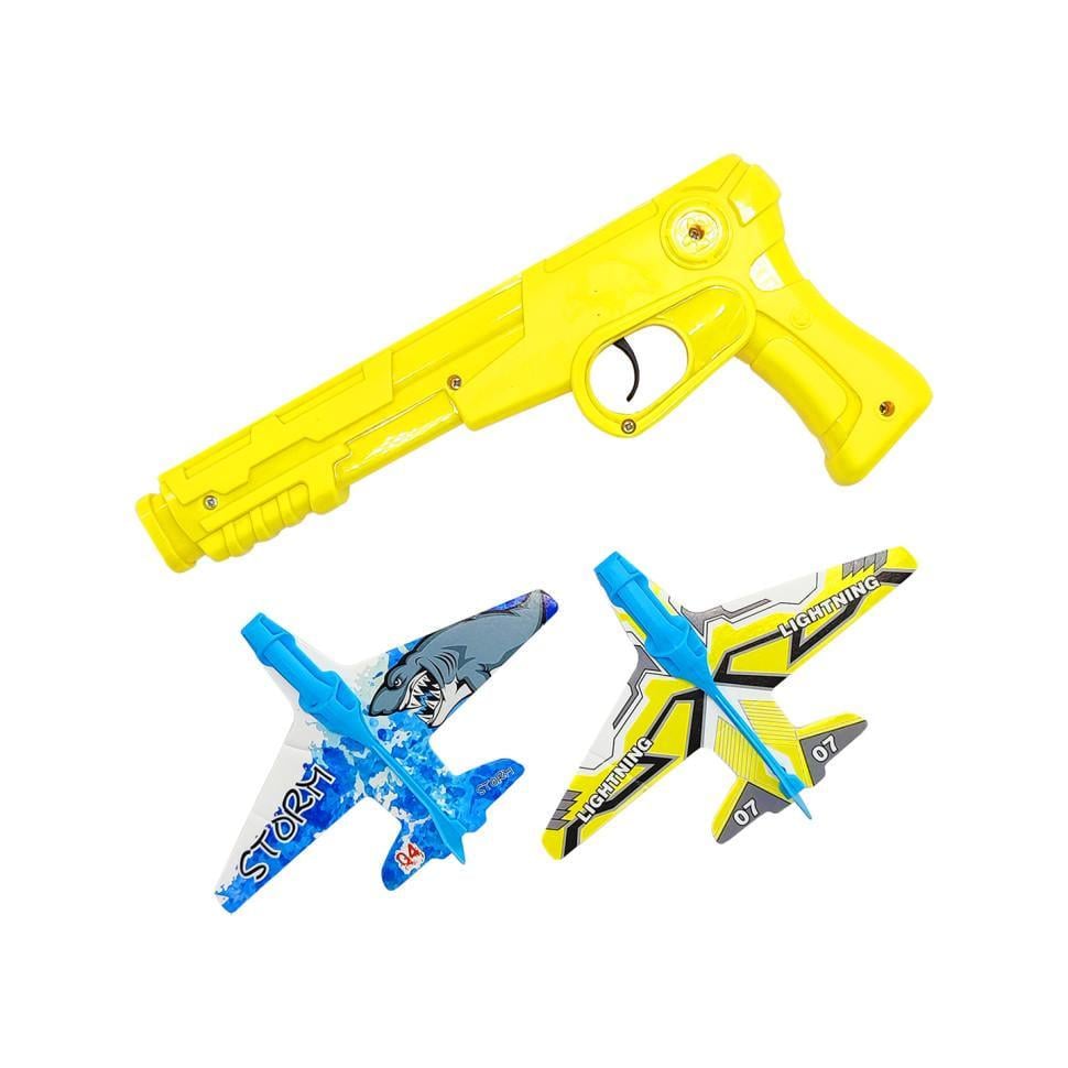 Дитячий ігровий набір Bambi Пістолет 77177 та літак-запускалка 2 шт. Жовтий (26117298)