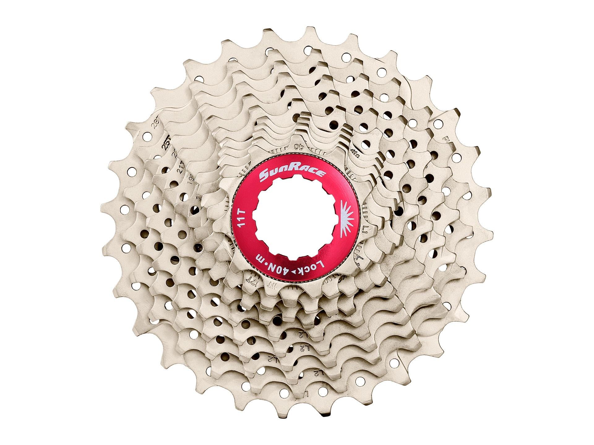 Кассета 11-k 11-28T SUN RACE RX1 алюминиевый паук Metallic Silver