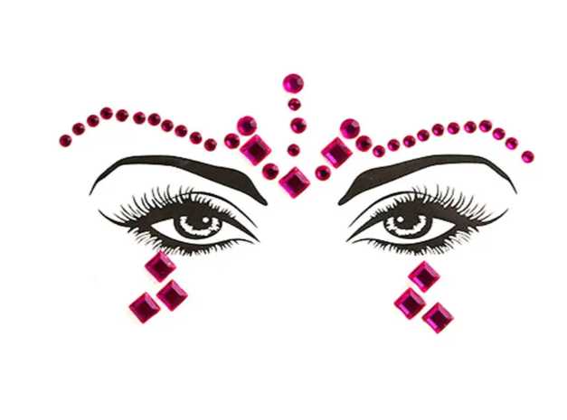 Стрази наклейки на обличчя One size Малиновий (9088/23) Стрази наклейки на обличчя One size Малиновий (9088/23)