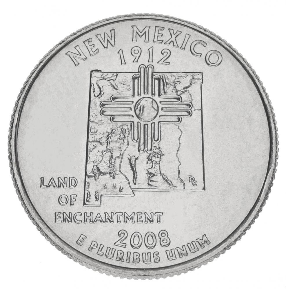 Коллекционная монета США 25 центов 2008 D Штаты и территории - Нью-Мексико UNC (KM#422) Коллекционная монета США 25 центов 2008 D Штаты и территории - Нью-Мексико UNC (KM#422)