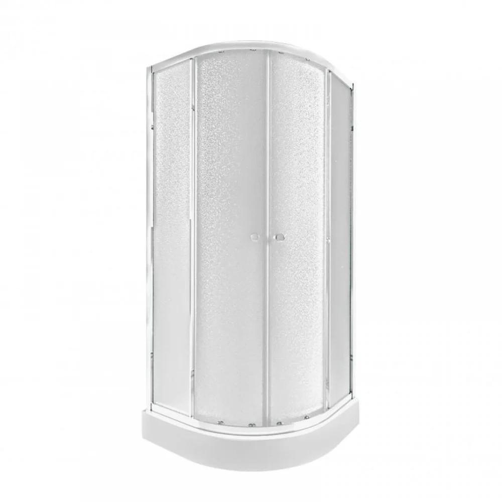 Душова кабіна Qtap Presto CRM1088AP5 напівкругла розсувна з матового скла з піддоном 1970x800x800 см Chrome